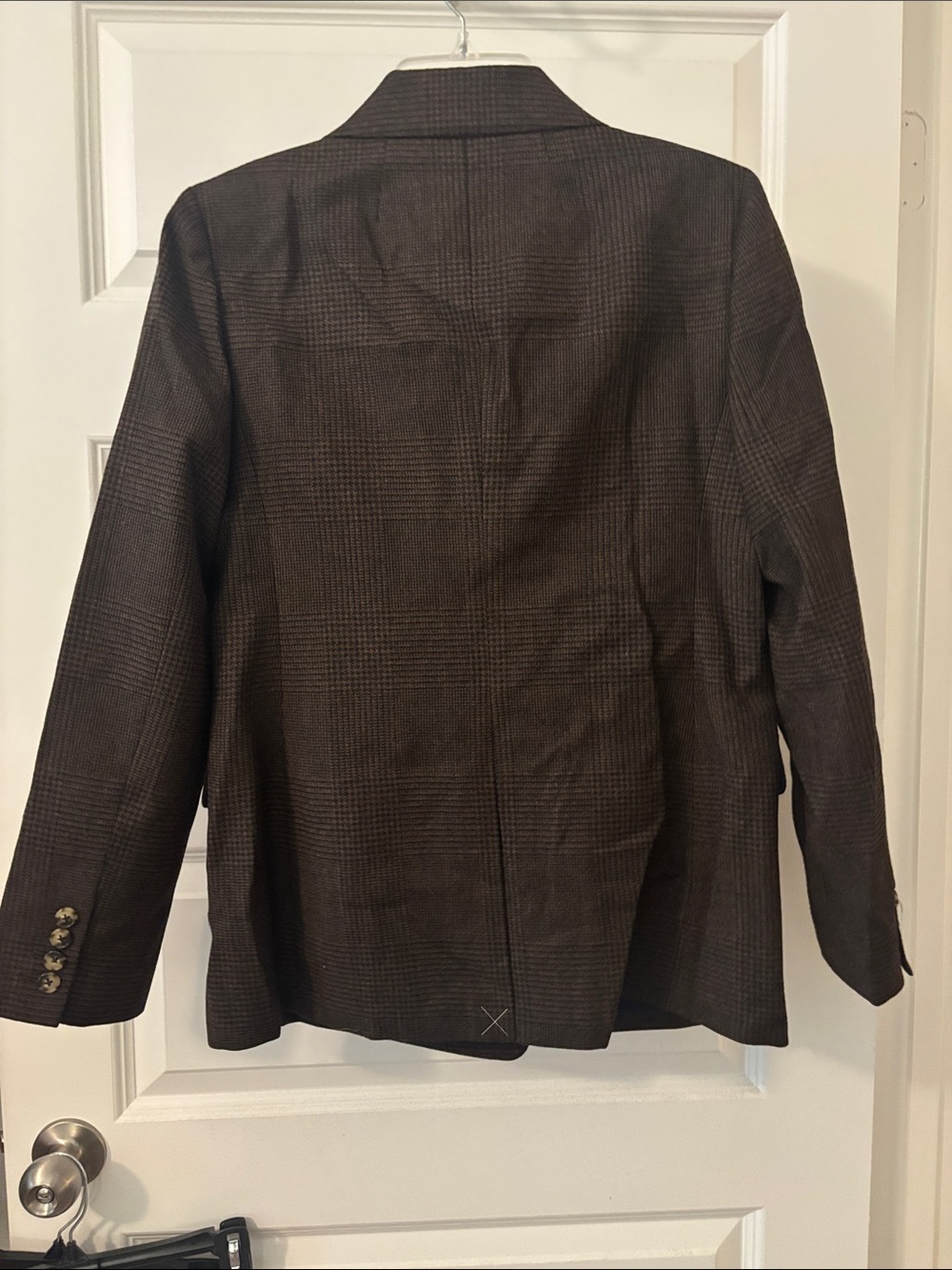 J.Crew Double-Breasted Blazer Wool Blend Chocolate houndstooth plaid SZ 8 NWT - Picture 2 of 12